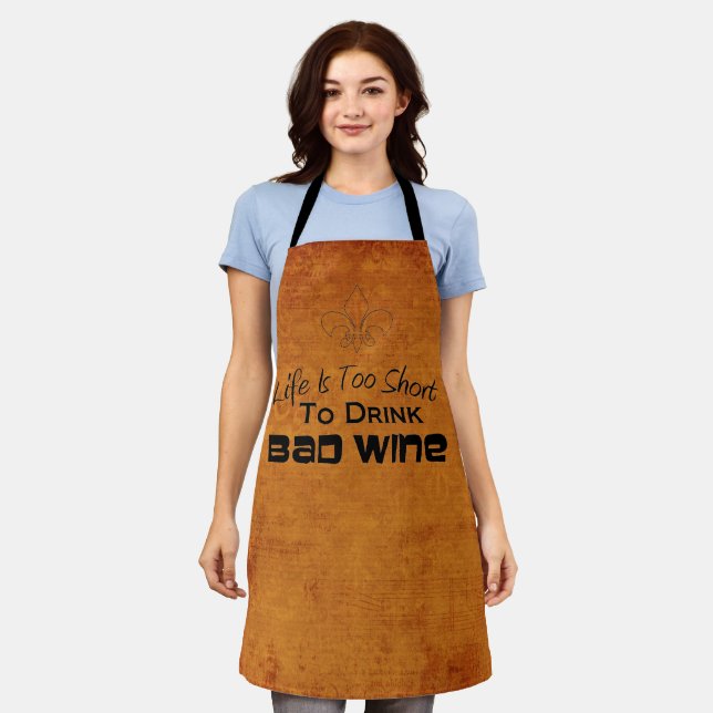 Tablier Apron Citation Vin Fun ! (Porté)