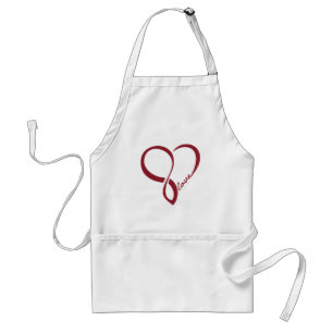 Tablier Apron de coeur d'amour rouge