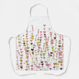 Tablier Apron de coeur en floraison Abstraite botanique