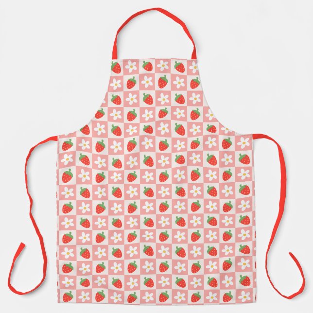 Tablier Apron de fraises et fleurs sucrées (Recto)