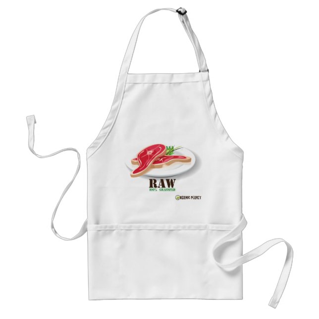 Tablier Apron de la Planète Biologique de Steak cru (Devant)