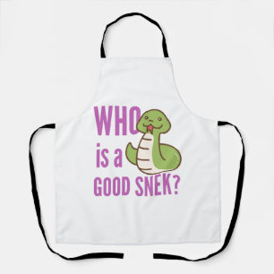 Tablier Apron De Serpent Drôle - "Qui Est Un Bon Snek ?"