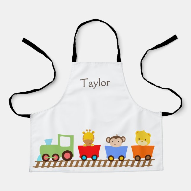Tablier Apron des enfants d'animaux personnalisés (Recto)
