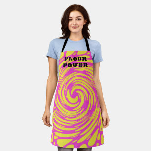 Tablier Apron jaune rose psychédélique de puissance de la