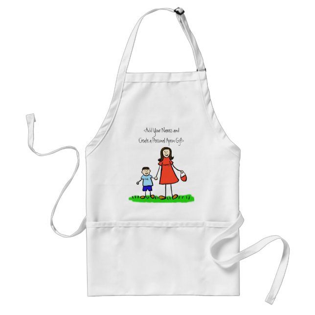 Tablier Apron maman et moi (Brunette-Customisés) (Devant)