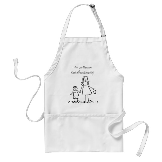 Tablier Apron maman et moi (noms de Personnaliser) (Devant)