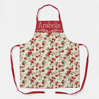 Tablier Apron Motif de cerisier rouge vif