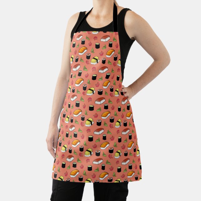 Tablier Apron Motif de Sushi rose Saumon (Insitu)