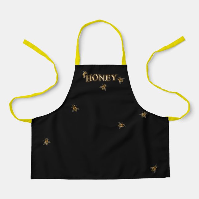 Tablier Apron noir apiculteur d'abeilles métallurgique mie (Recto)