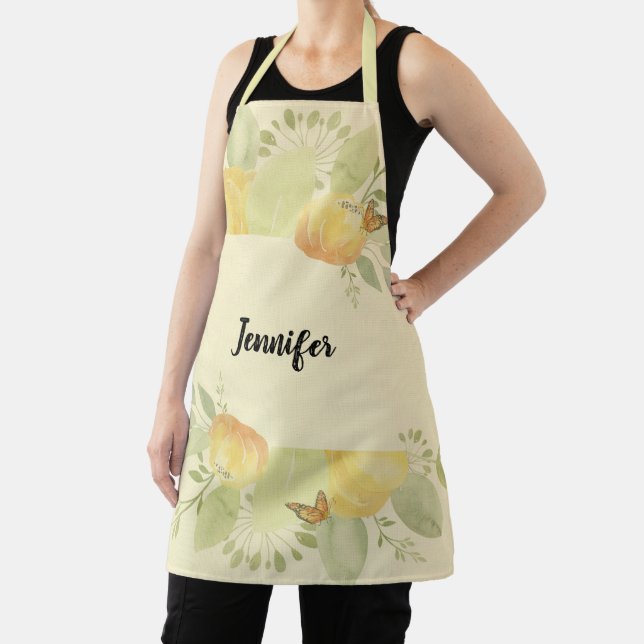 Tablier Apron Pale Jaune Design Floral (Insitu)