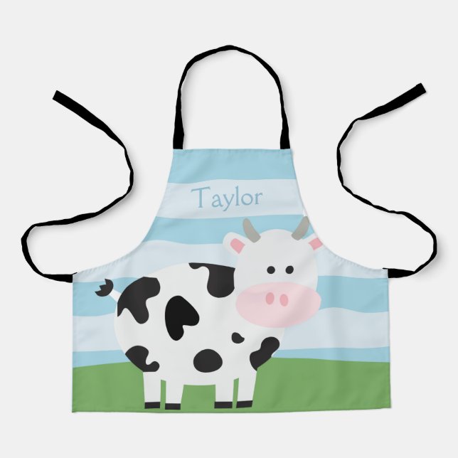 Tablier Apron Personnalisé Barnyard Cow Kids (Recto)