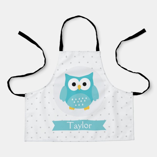 Tablier Apron Personnalisé Cute Owl Kids (Recto)