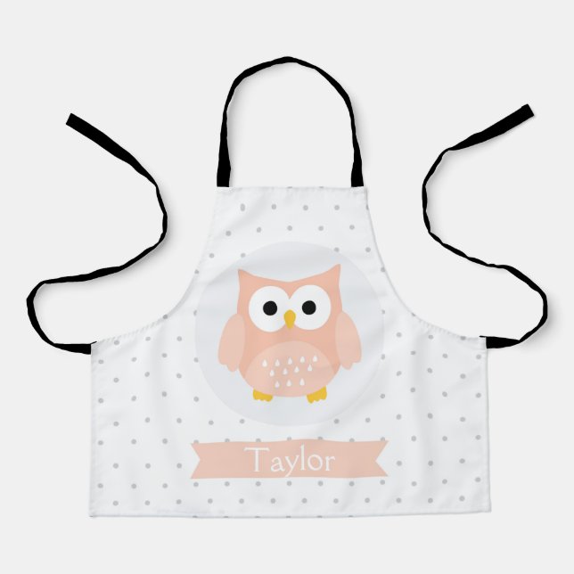 Tablier Apron Personnalisé Cute Owl Kids (Recto)