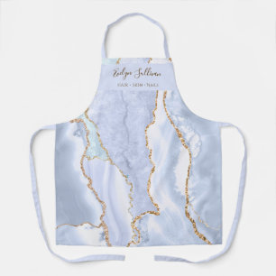 Tablier apron professionnel de beauté pastel blue agate