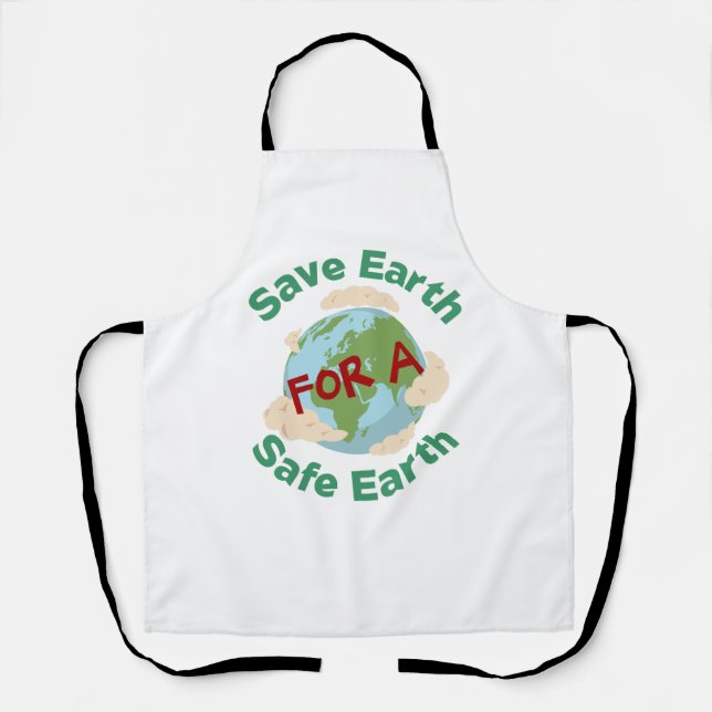 Tablier Apron - Sauvez la Terre pour une Terre Sûre (Recto)