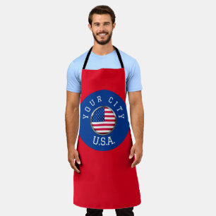 Tablier Apron - USA Personnalisé - Ajouter votre nom de vi