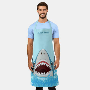 Tablier Aprons de noms personnalisés Funny Shark