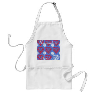 TABLIER APRONS EN CHEF PATRIOTIQUE - ROUGE, BLANC, & DESIG