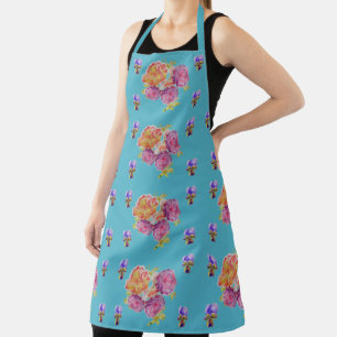 Tablier Aqua Roses roses roses roses fleuries de Shabby Ap