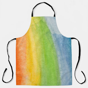 Tablier aquarelle Abstraite couleurs arc-en-ciel fond