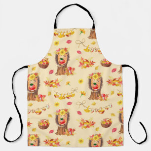 Tablier Aquarelle Automne motif transparent. Cute col