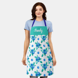 Tablier Aquarelle Blueberries tout-en-dessus Imprimer Tabl