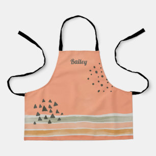 Tablier Aquarelle Boho Nom personnalisé Apron