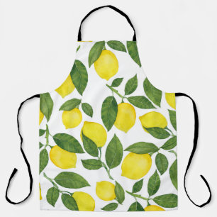 Tablier Aquarelle Citrons : Motif de fruits d'été