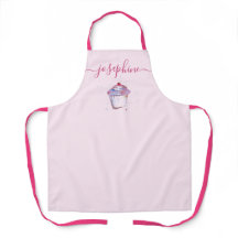 Aquarelle cupcake baker Élégant script Nom