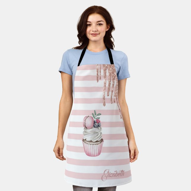 Tablier Aquarelle Cupcake, Parties scintillant Drives, Ban (Porté)