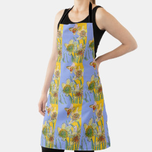 Tablier Aquarelle Daffodil Fleur Floral Kitchen Apron