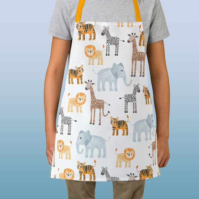 Tablier Aquarelle d'animal de Safari (Cute safari animal art apron)