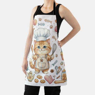 Tablier aquarelle de chat chef mignon – Chaton fan