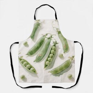 Tablier Aquarelle de petits pois verts frais
