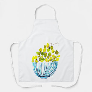 Tablier Aquarelle de raisins fruits mignons