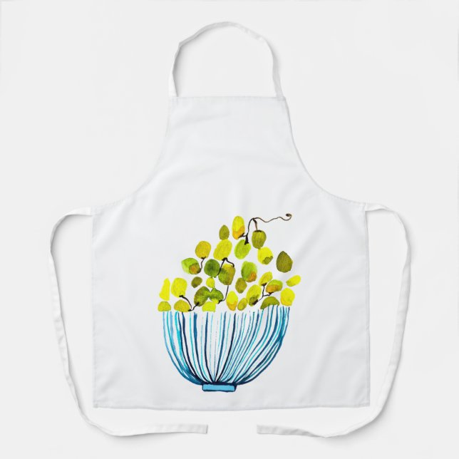 Tablier Aquarelle de raisins fruits mignons (Recto)