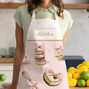 Tablier Aquarelle Desserts Pink Bow Recette