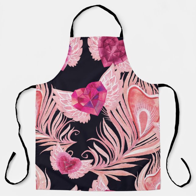Tablier Aquarelle douce et transparente Motif de Valentine (Recto)