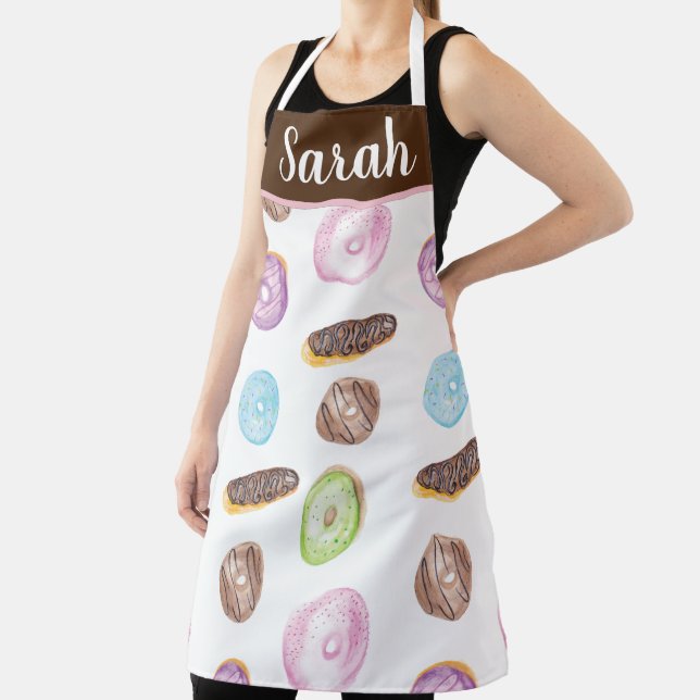 Tablier Aquarelle Eclair Donuts Fun Whimiscal Sweet (Insitu)
