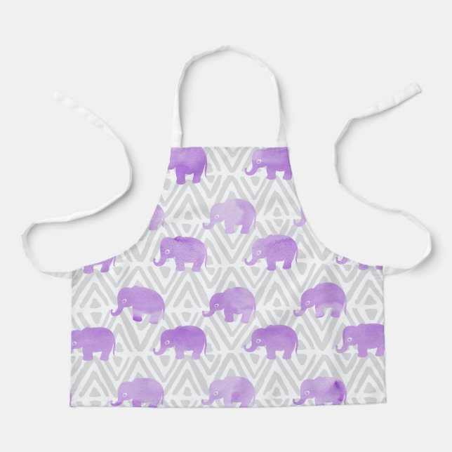 Tablier Aquarelle Elephant Shibori Primitive Chevron (Recto)