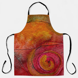 Tablier Aquarelle et encre Art de motif joli abstrait