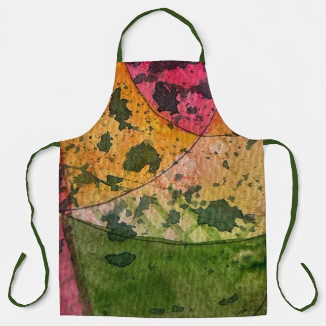 Tablier Aquarelle Et Encre Expressionnisme Abstrait Art (Recto)