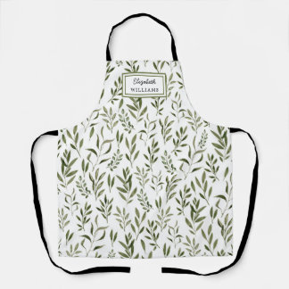Tablier Aquarelle Eucalyptus Motif Feuille