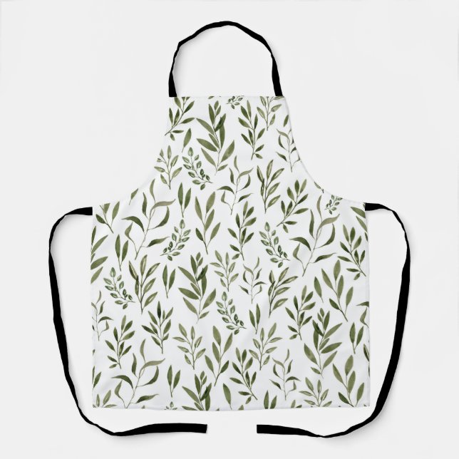 Tablier Aquarelle Eucalyptus Motif Feuille (Recto)