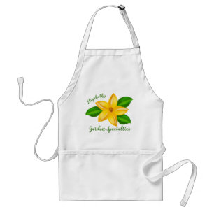 Tablier Aquarelle Fleur sauvage jaune illustration numériq