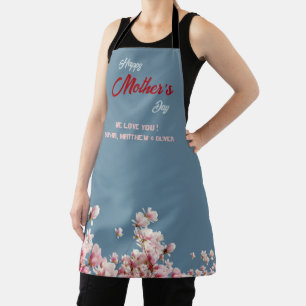 Tablier Aquarelle Floral Fête des Mères Cadeau