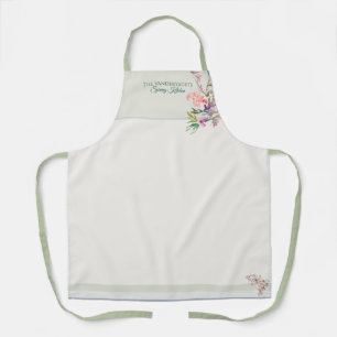 Tablier Aquarelle florale printanière botanique 