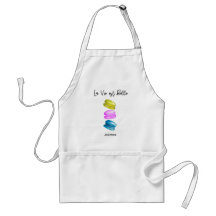 Aquarelle française personnalisée Macaron Baker