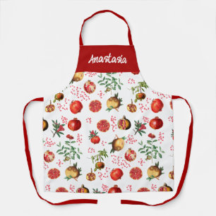 Tablier Aquarelle grenade Motif de fruits méditerranéen