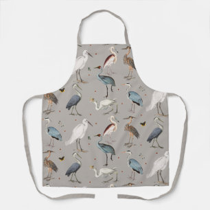 Tablier Aquarelle Heron Bird Egret Nature Motif